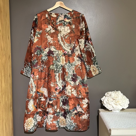 Anthropologie Hemant & Nandita Zeri Peasant Midi Dress - Picture 4 of 15